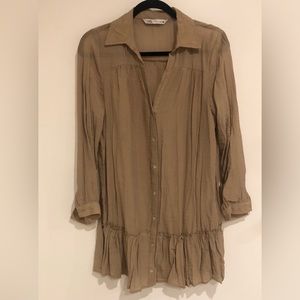 Zara, beige button down dress